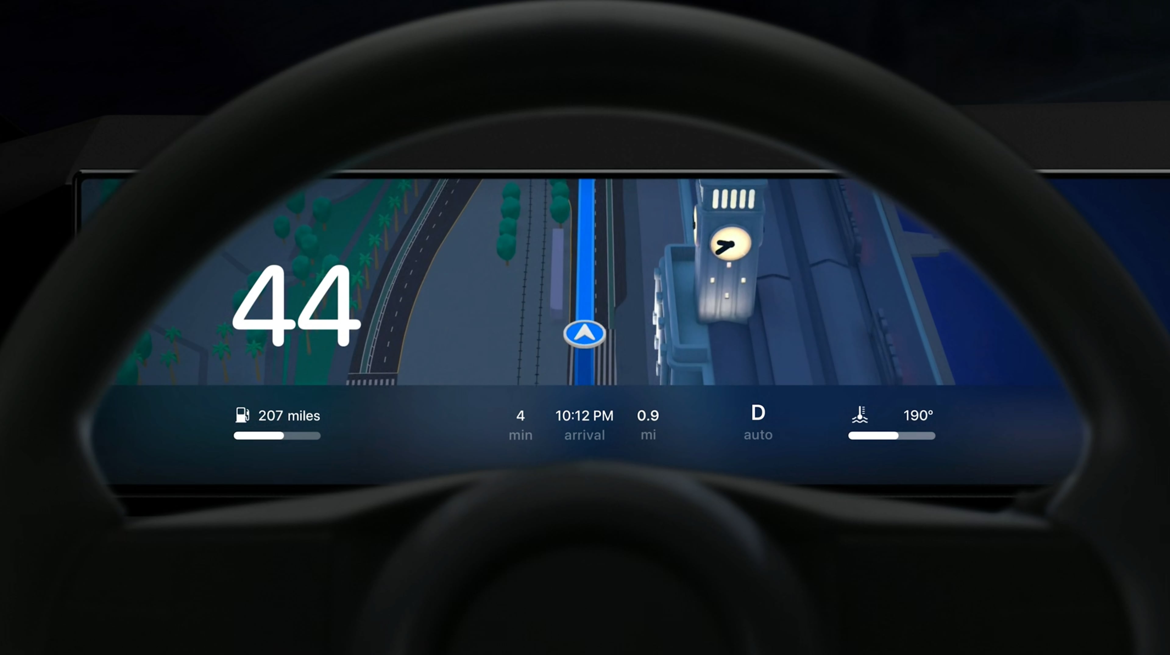 3D satnav and instrument cluster in CarPlay