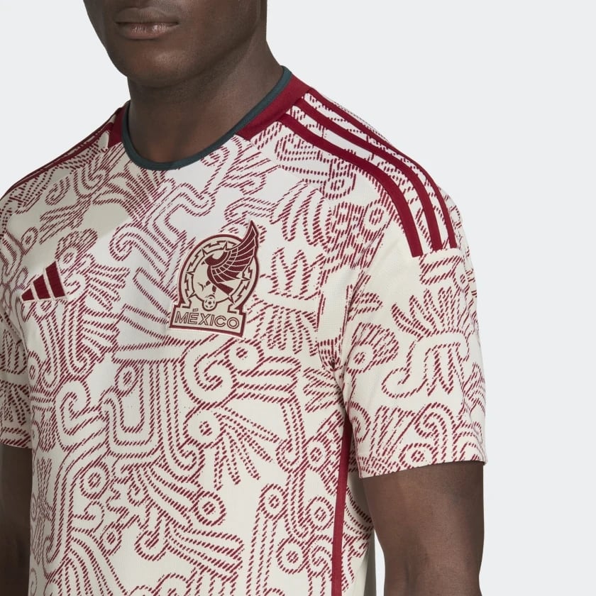 Close up of Mexico's away kit for the 2022 FIFA World Cup in Qatar