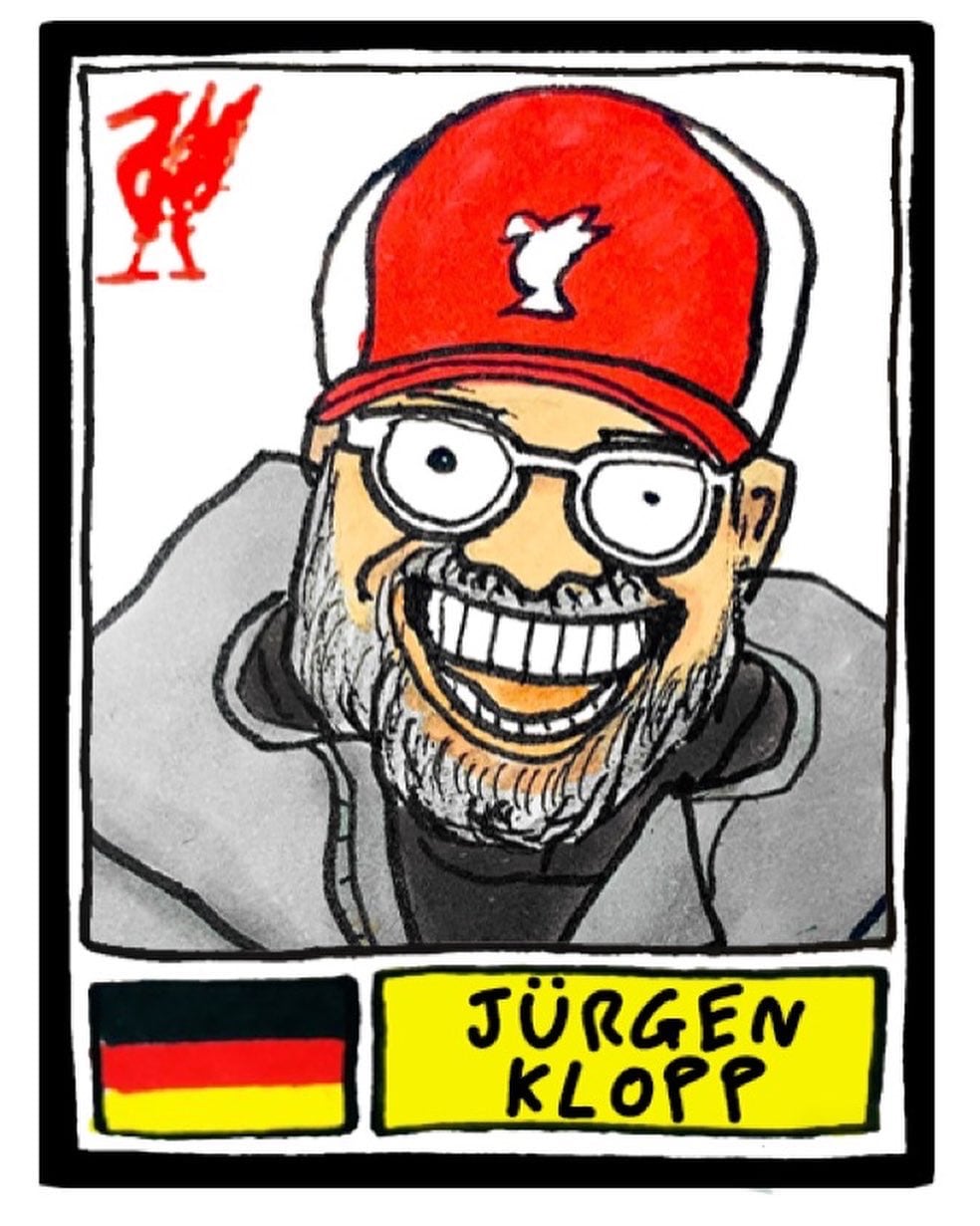 Badly drawn image of Jurgen Klopp