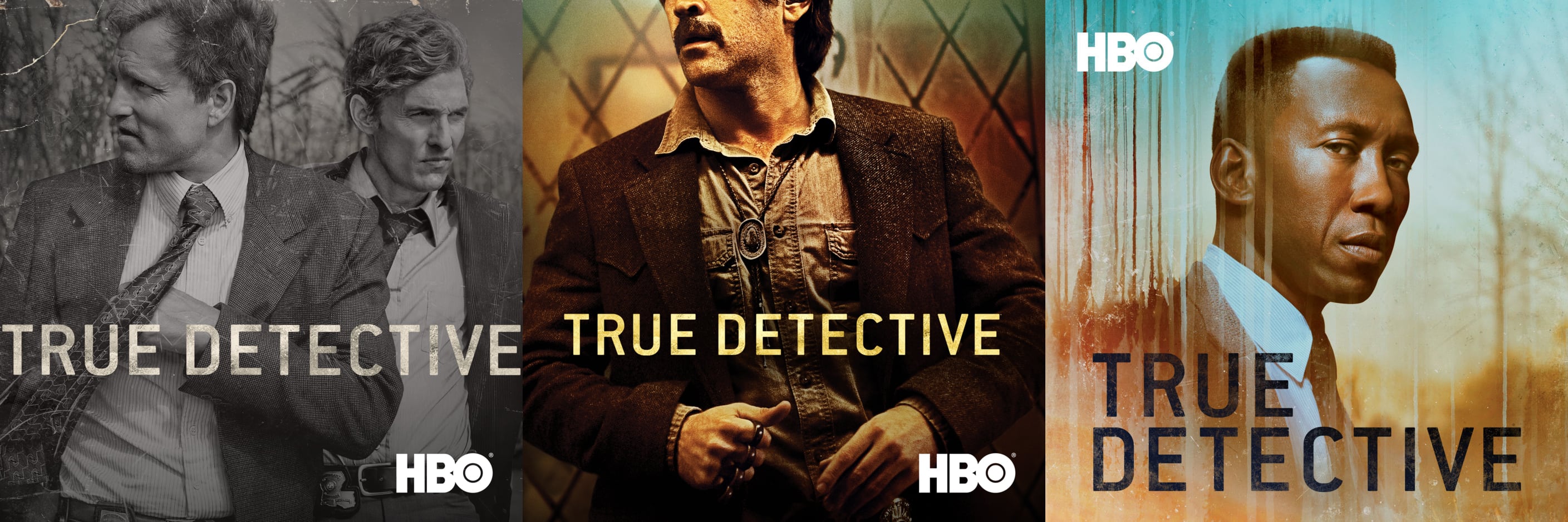 True Detective artwork for all three seasons